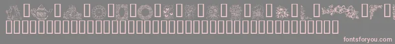 Шрифт KrCountryFlowers – розовые шрифты на сером фоне