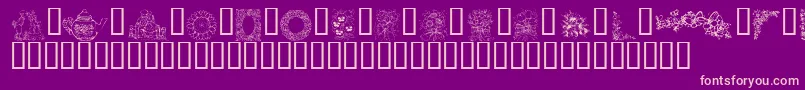 KrCountryFlowers Font – Pink Fonts on Purple Background