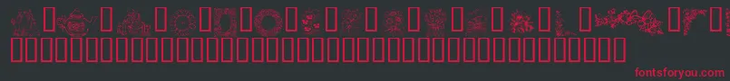 KrCountryFlowers Font – Red Fonts on Black Background