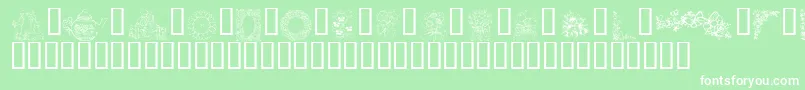 KrCountryFlowers Font – White Fonts on Green Background