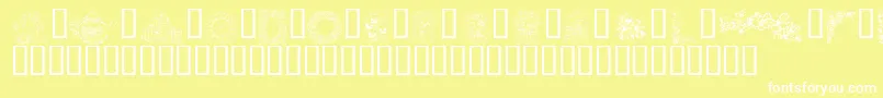 KrCountryFlowers Font – White Fonts on Yellow Background