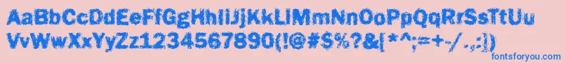 Funky16Bold Font – Blue Fonts on Pink Background
