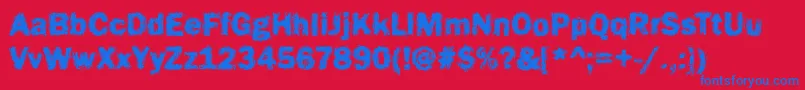 Funky16Bold Font – Blue Fonts on Red Background
