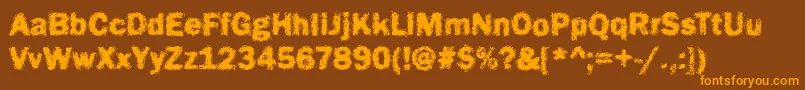 Funky16Bold Font – Orange Fonts on Brown Background