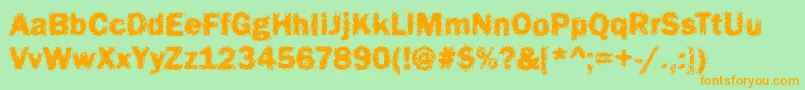 Funky16Bold Font – Orange Fonts on Green Background