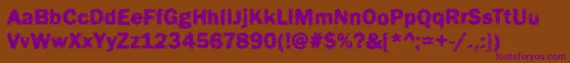 Funky16Bold-Schriftart – Violette Schriften auf braunem Hintergrund