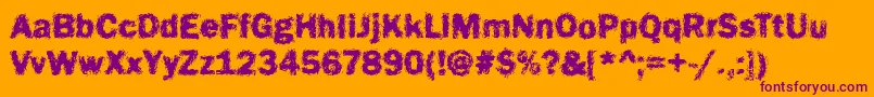 Funky16Bold Font – Purple Fonts on Orange Background