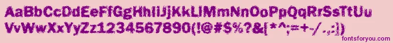 Funky16Bold Font – Purple Fonts on Pink Background