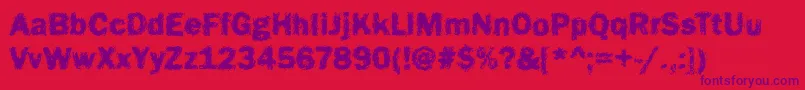 Funky16Bold Font – Purple Fonts on Red Background