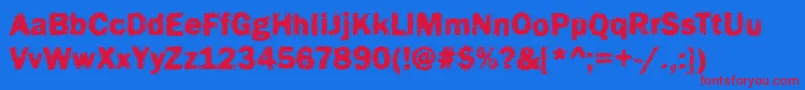 Funky16Bold Font – Red Fonts on Blue Background