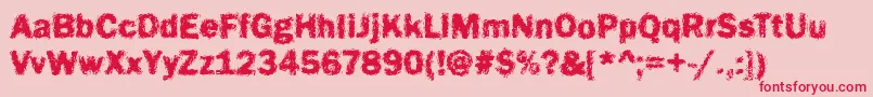 Funky16Bold Font – Red Fonts on Pink Background