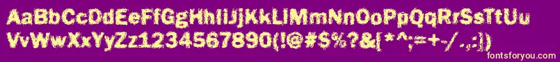 Funky16Bold Font – Yellow Fonts on Purple Background