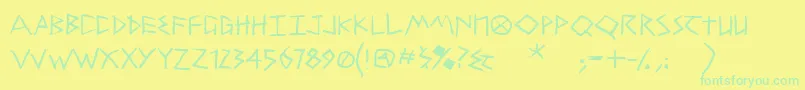 TremoloDemibold Font – Green Fonts on Yellow Background
