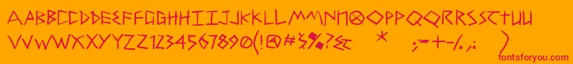 フォントTremoloDemibold – オレンジの背景に赤い文字