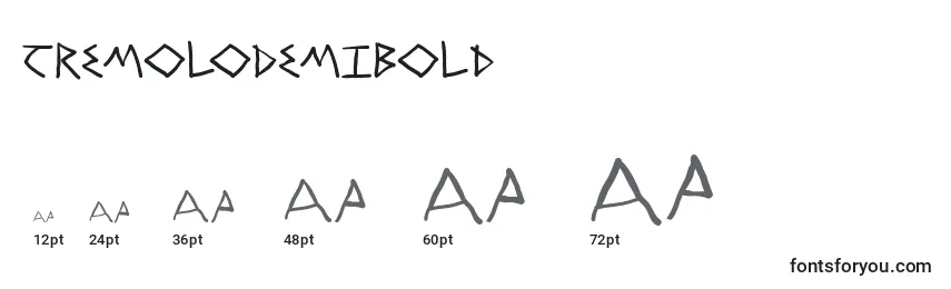 Размеры шрифта TremoloDemibold