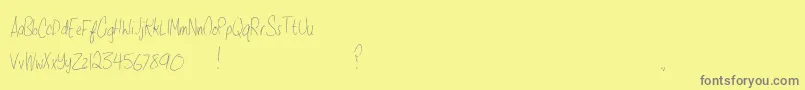 ShantyHand Font – Gray Fonts on Yellow Background