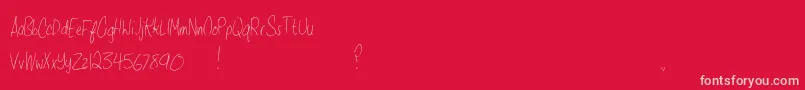 ShantyHand Font – Pink Fonts on Red Background