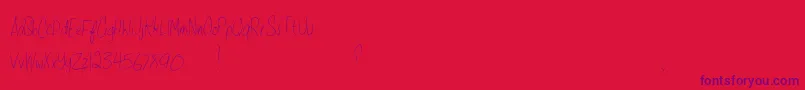 ShantyHand Font – Purple Fonts on Red Background