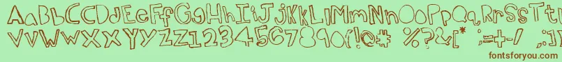 Topsy Font – Brown Fonts on Green Background