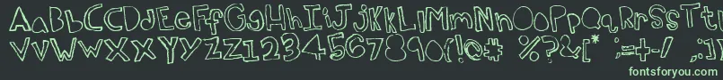 Topsy Font – Green Fonts on Black Background