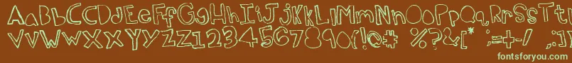Topsy Font – Green Fonts on Brown Background