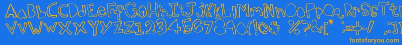 Topsy Font – Orange Fonts on Blue Background