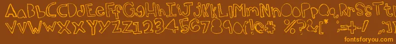 Topsy Font – Orange Fonts on Brown Background