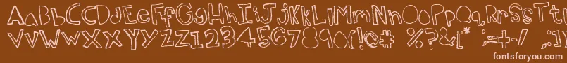 Topsy Font – Pink Fonts on Brown Background