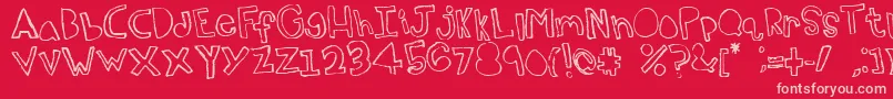 Topsy Font – Pink Fonts on Red Background