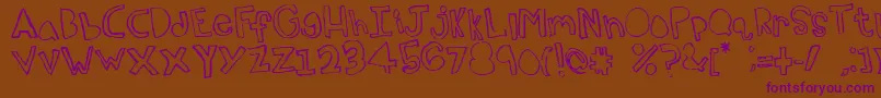 Topsy Font – Purple Fonts on Brown Background