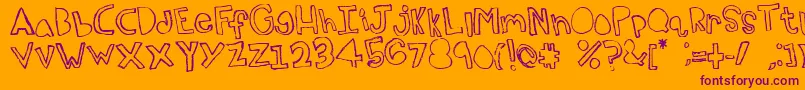 Topsy Font – Purple Fonts on Orange Background