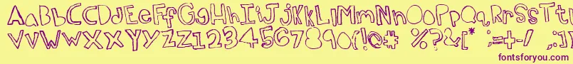 Topsy Font – Purple Fonts on Yellow Background