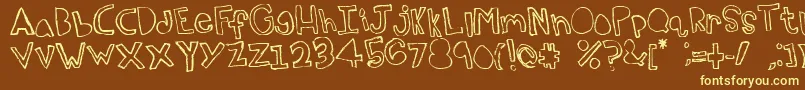 Topsy Font – Yellow Fonts on Brown Background