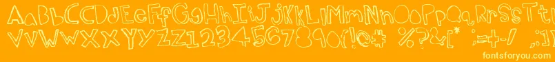 Topsy Font – Yellow Fonts on Orange Background