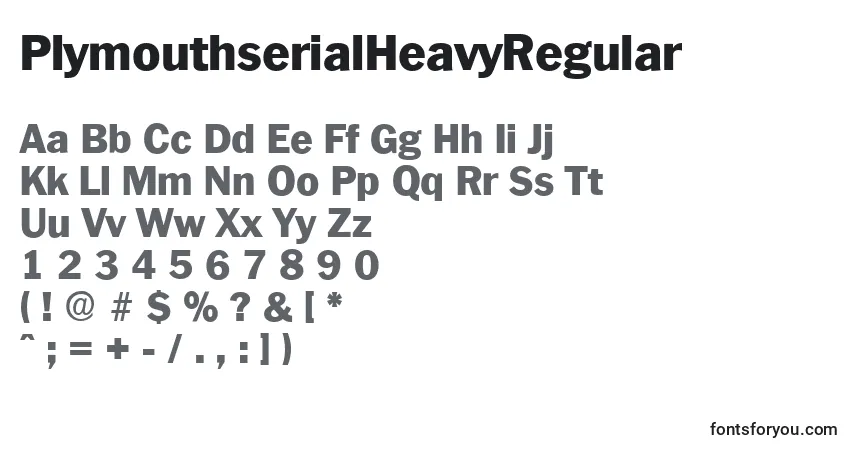 Schriftart PlymouthserialHeavyRegular – Alphabet, Zahlen, spezielle Symbole
