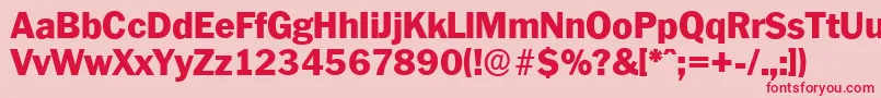 PlymouthserialHeavyRegular Font – Red Fonts on Pink Background