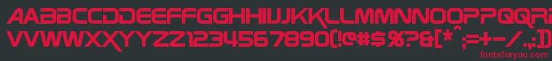 Czcionka ZebulonCondensed – czerwone czcionki na czarnym tle