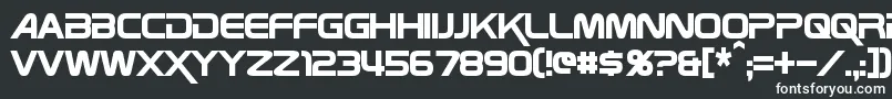 ZebulonCondensed-fontti – valkoiset fontit mustalla taustalla