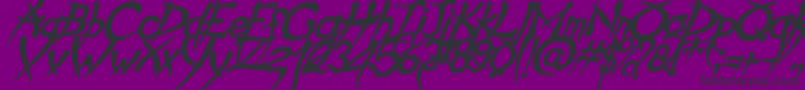 PsychoBoldItalic-Schriftart – Schwarze Schriften auf violettem Hintergrund