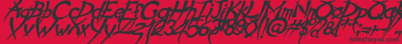 PsychoBoldItalic Font – Black Fonts on Red Background