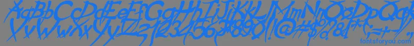 PsychoBoldItalic-Schriftart – Blaue Schriften auf grauem Hintergrund