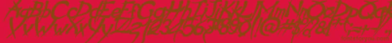 Police PsychoBoldItalic – polices brunes sur fond rouge