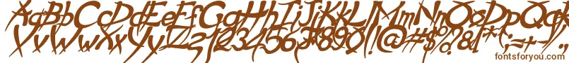 Шрифт PsychoBoldItalic – коричневые шрифты на белом фоне