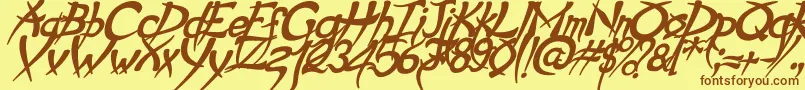 PsychoBoldItalic Font – Brown Fonts on Yellow Background