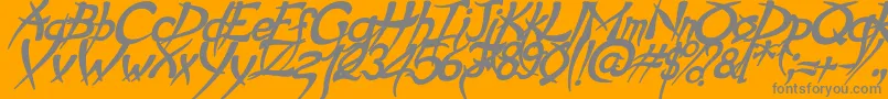 PsychoBoldItalic-Schriftart – Graue Schriften auf orangefarbenem Hintergrund