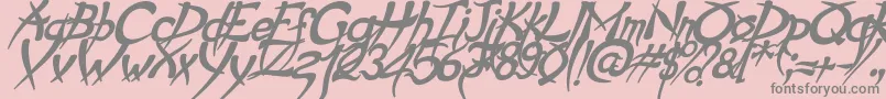 PsychoBoldItalic Font – Gray Fonts on Pink Background