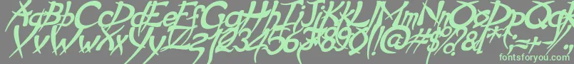 PsychoBoldItalic Font – Green Fonts on Gray Background