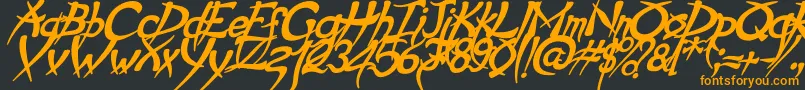 PsychoBoldItalic Font – Orange Fonts on Black Background