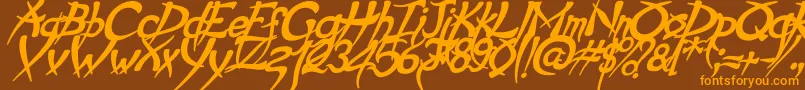 PsychoBoldItalic Font – Orange Fonts on Brown Background