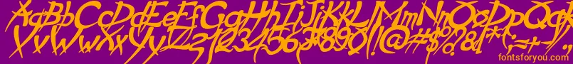 PsychoBoldItalic Font – Orange Fonts on Purple Background